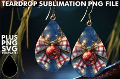 Dazzling Teardrop Earrings Gift PNG, Christmas Bow Product Image 1