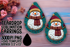 Trendy Teardrop Earrings Artwork for DIY , Snowman Product Image 1