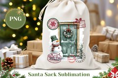 Christmas Door Santa Sack Design, Cozy Christmas Print Product Image 1