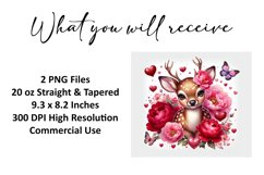 Valentine&#039;s Day Deer Tumbler Wrap Sublimation Design Product Image 2