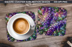 Flowers Coaster Sublimation, Spring Coaster PNG Design Product Image 1