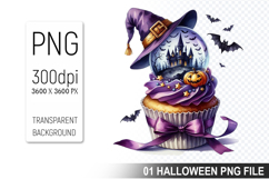 Spooky Cute Halloween Cupcakes Clipart PNG Bundle Product Image 9