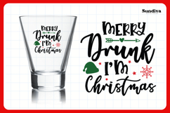 Funny Christmas Shot Glass Quote SVG | Merry Drunk Product Image 3