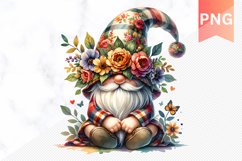 Floral Gnome Sublimation - Clipart PNG Bundle Product Image 4