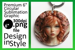Whimsical Circle PNG Keychain Template , Fairy Product Image 1