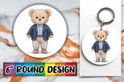 Blissful Round Sublimation Ornaments PNG, Teddy Bear Product Image 1