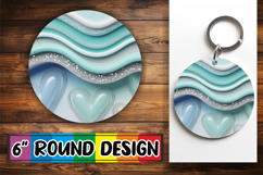 Cheerful Round Keychain PNG, Pattern Product Image 1