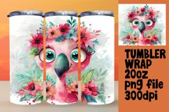 Summer Flamingo Tumbler Wrap Design Product Image 1