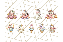 Cute Dessert Unicorn PNG Clipart with Cupcakes &amp; Candies Product Image 6