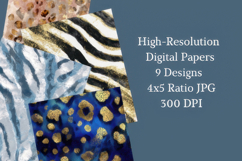 Wild Luxe Animal Print Digital Papers | Gold Animal Textures Product Image 2