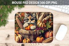 Cat Mouse pad Sublimation - Thanksgiving PNG Design Product Image 1