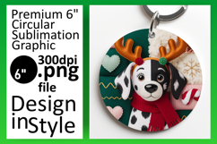 Whimsical Circle PNG Keychain Template , Holiday Pets Product Image 1