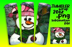 3D Snowman Wrap Stained Glass Winter Product Image 1