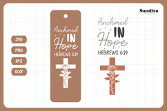 Christian Bookmark Saying SVG | Anchored in Hope Product Image 3