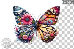 Vibrant Floral Butterfly Sublimation - Clipart PNG Design Product Image 1