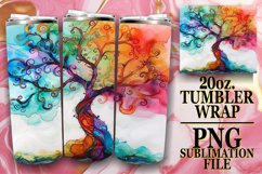 Dynamic Floral Watercolor Tumbler Wrap: 20oz Product Image 1