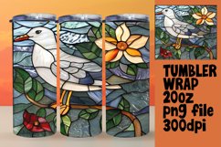 Vibrant Birds Stained Glass Tumbler Wrap Design Product Image 1