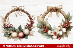 2 Nordic Christmas Clipart | Scandinavian Holiday PNG Product Image 1
