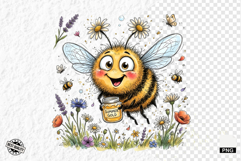 Summer Whimsical Bees PNG Clipart Product Image 1