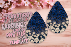 Trendy Teardrop Earrings Artwork for Sublimation , Leopard P Product Image 1