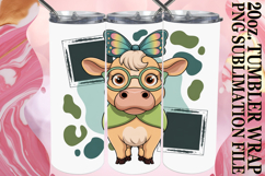 Enchanted Dreams 20oz tumbler wrap, Cute Cow Product Image 1
