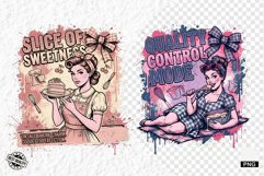 Vintage Summer Girl Baking PNG Product Image 1