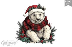 Christmas Bear Clipart Design - High Quality 300 Dpi Product Image 1