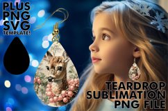 Colorful Teardrop Earrings PNG, Christmas Product Image 1