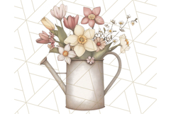 Watering Can Flowers PNG, Rustic Floral Watercolor Clipart Product Image 2
