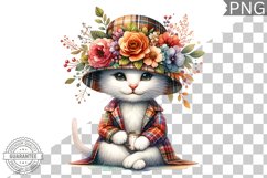 Floral Crown Cat Sublimation Clipart Bundle Product Image 4
