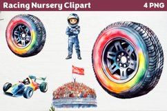 Racing Nursery Clipart PNG Product Image 1