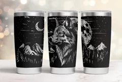 20oz Tumbler laser svg Wolf wrap | Engraved tumbler svg Product Image 3