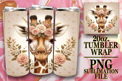 Blissful moments 20oz tumbler wrap, Giraffe Product Image 1