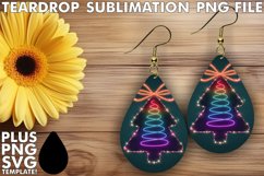 Cheerful Teardrop EARRINGS Design PNG, Neon Xmas Product Image 1
