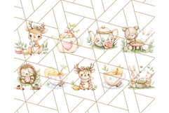 Tea Time Animal Clipart PNG Woodland Forest, Cottagecore Png Product Image 6