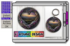 Rustic Reflections: Landscape Circle Design PNG Product Image 1