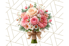 Pastel Flower Bouquet PNG Clipart, Elegant Floral Art Product Image 2