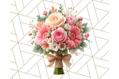 Pastel Flower Bouquet PNG Clipart, Elegant Floral Art Product Image 2