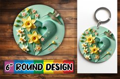 Bright Round Coasters Design, 3D Heart Product Image 1