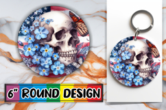 Radiant Round Designs for Gifts, Skull USA Product Image 1