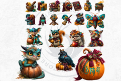 Autumn Witchcraft Clipart - Amber Spells witch PNG set Product Image 13