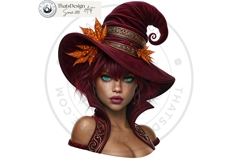 Autumn Witchcraft Clipart - Amber Spells witch PNG set Product Image 14
