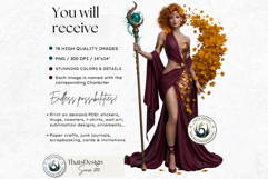 Autumn Witchcraft Clipart - Amber Spells witch PNG set Product Image 2