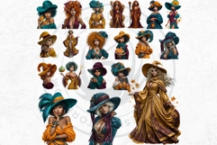 Autumn Witchcraft Clipart - Amber Spells witch PNG set Product Image 4