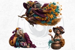 Autumn Witchcraft Clipart - Amber Spells witch PNG set Product Image 6