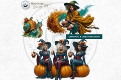 Autumn Witchcraft Clipart - Amber Spells witch PNG set Product Image 9