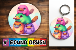 Cozy Keychain Round Design PNG, Cute Animals Product Image 1