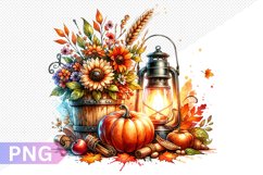 Autumn Harvest Pumpkin Sublimation - Pumpkin Clipart Design Product Image 1