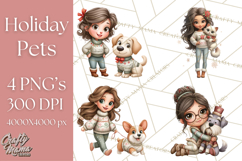 Matching Christmas Sweaters Clipart PNG, Pet Owners Clip Art Product Image 1