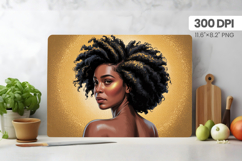 Afro Girl/Woman Melanin braided hair Cutting Board PNG Desig Product Image 1